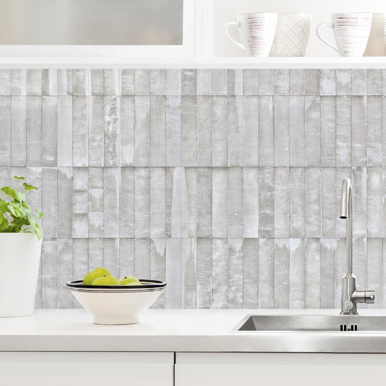 Williston Kitchen backsplash concrete brick wallpaper Wayfair